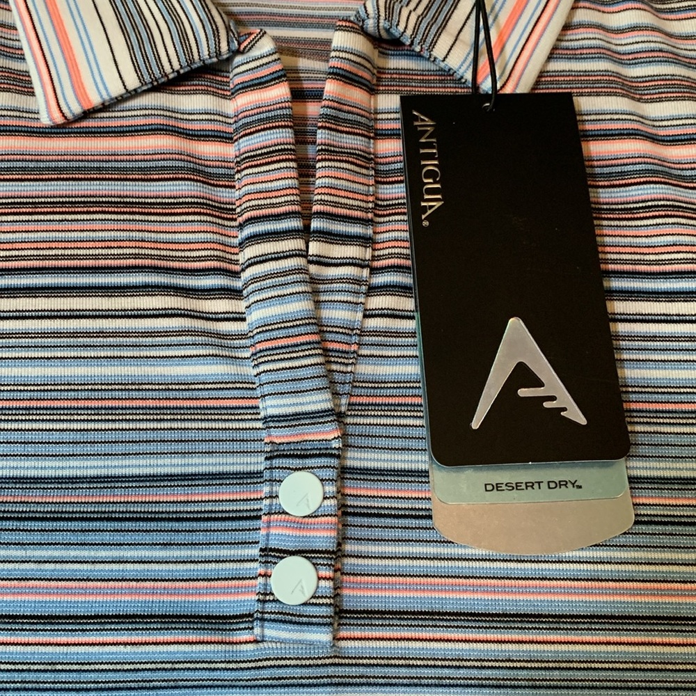 NWT Antigua Desert Dry Golf Polo Top, Multicolor Striped, Women’s Size M - Picture 9 of 16
